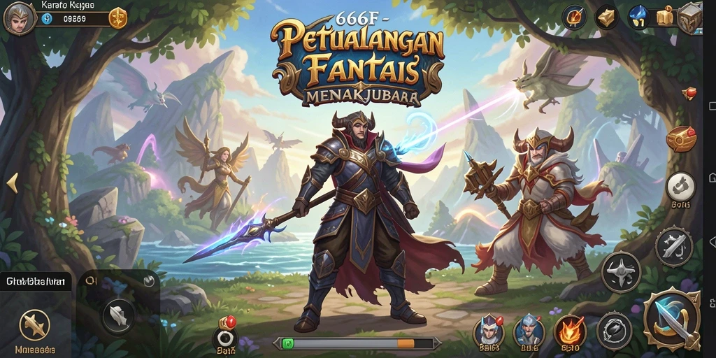 Screenshot utama dari gameplay RPG 666F yang memukau.