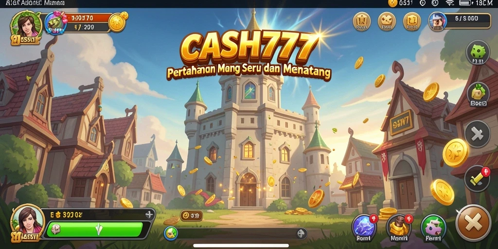 Tampilan gameplay menarik dari CASH777 dalam pertahanan menara.