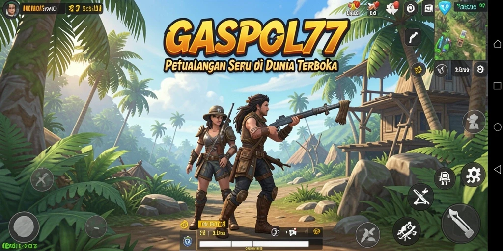 Screenshot gameplay GASPOL77 menunjukkan eksplorasi dunia terbuka yang mendalam.