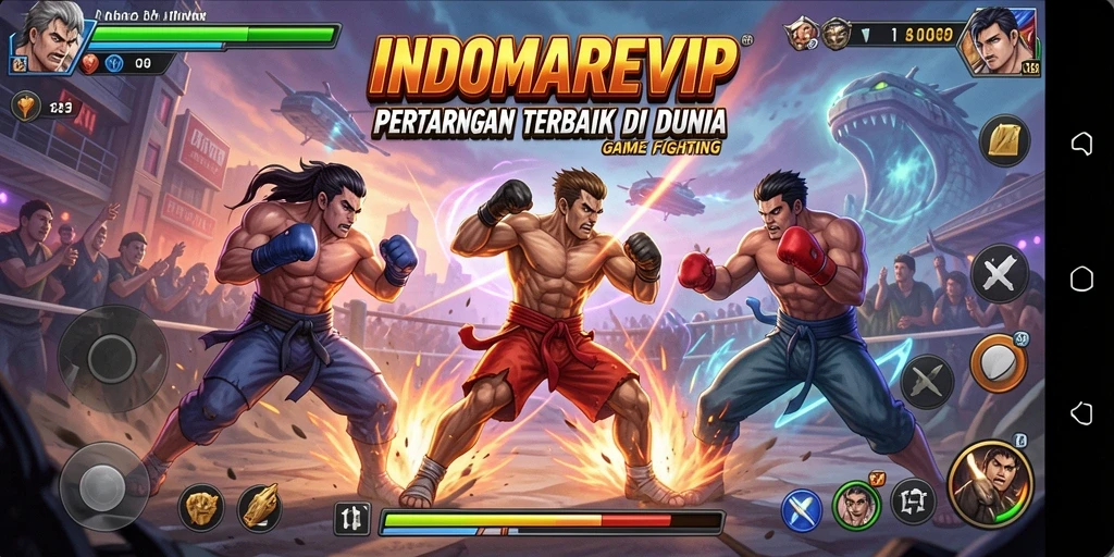 Screenshot gameplay INDOMAREVIP yang menampilkan aksi pertarungan yang intens.