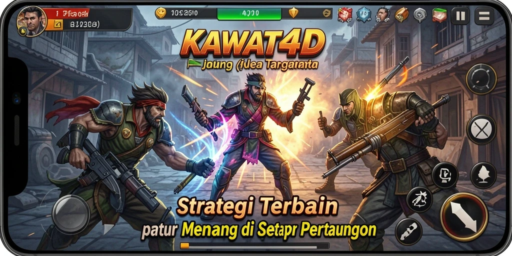 Screenshot gameplay KAWAT4D menampilkan strategi pertempuran yang mendebarkan.