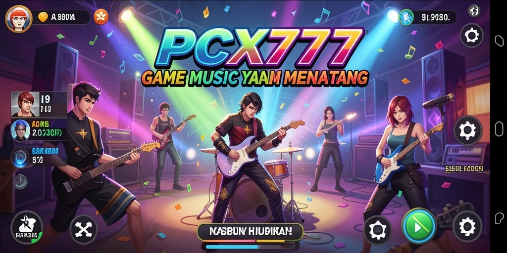 Screenshot PCX777 menampilkan gameplay musik yang seru dan interaktif.