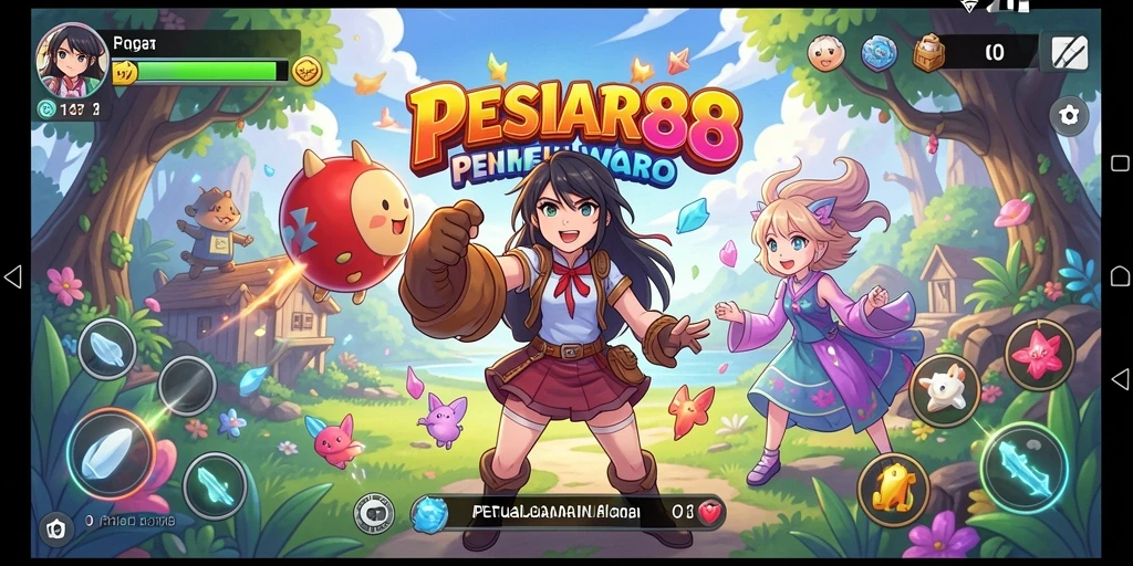 Screenshot utama PESIAR88 menampilkan aksi seru dalam dunia Anime.