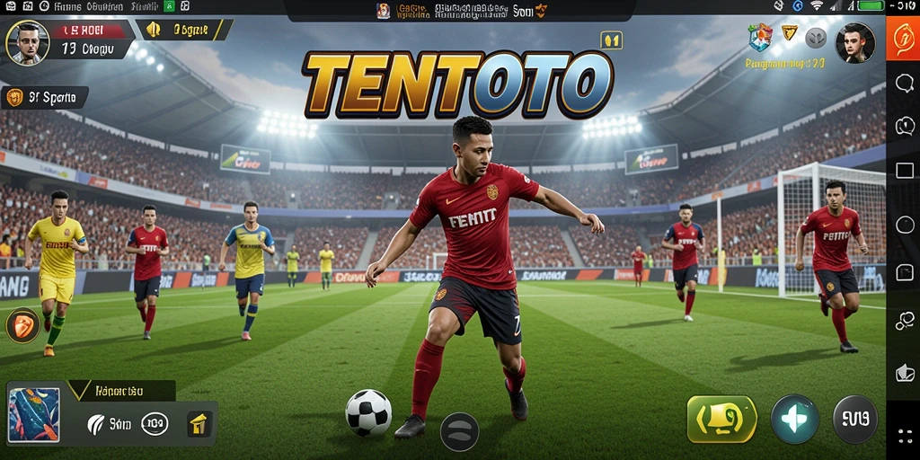 Tangkapan layar gameplay TENTOTO menunjukkan aksi seru dalam olahraga.