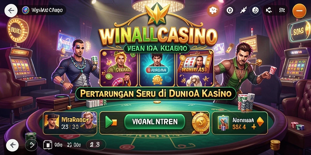 Screenshot gameplay <strong>WINALLCASINO</strong> menampilkan pertarungan yang mendebarkan.