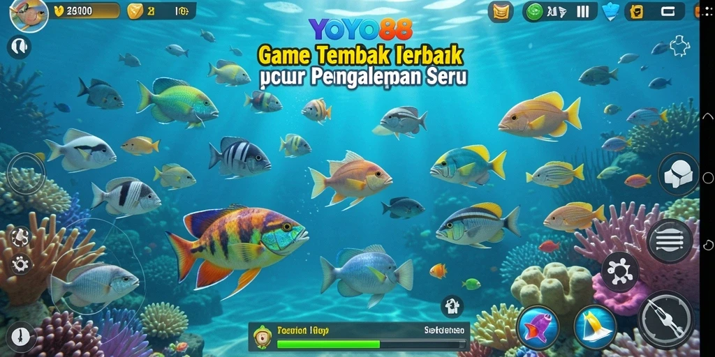 Tampilan gameplay seru dalam game Tembak Ikan YOYO88.